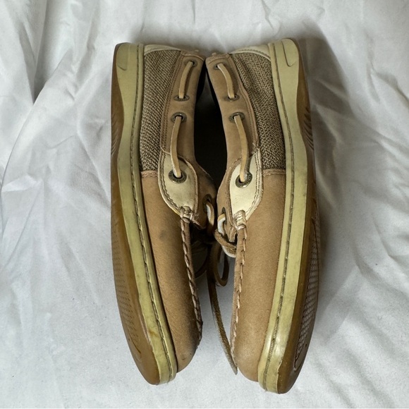 Sperry Topsider Angelfish Varsity Boat Linen Oat Leather Shoes Size 8 - Picture 10 of 12
